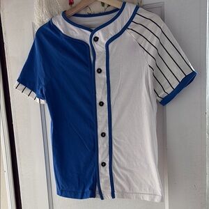 Vintage Blue and White Button Down Shirt